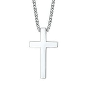 Cross Necklace for Men Women Stainless Steel Jesus Cross Pendant Necklace Religious Gifts for Dad Husband Son